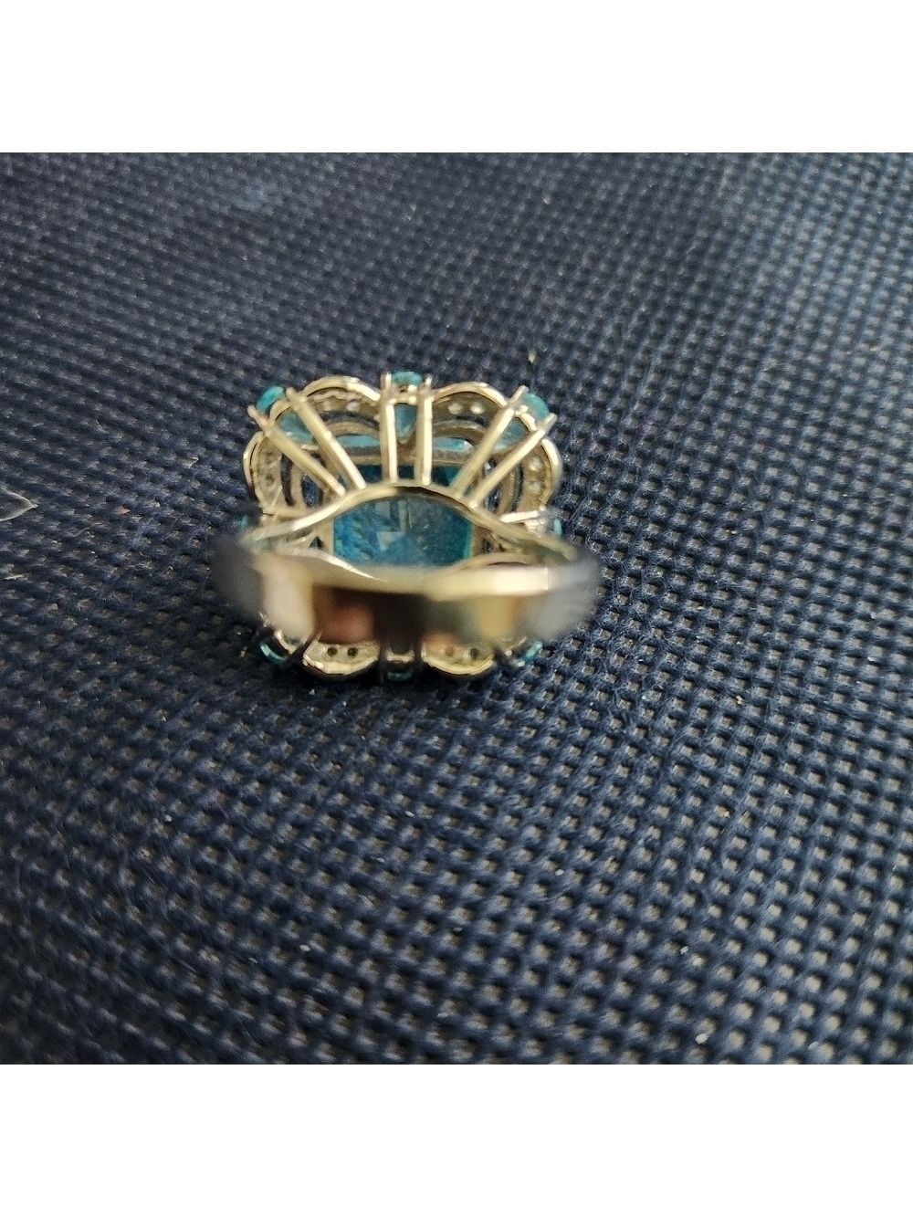 Aquamarine Ring, Sterling Silver Ring for Women, Boho Ring with Stone Blue Gemst - Picture 3 of 7